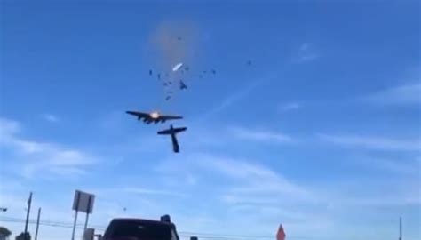 two military planes collide